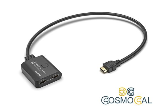 Splitter HDMI 1x2, 18G HDCP2.3, 4K@60Hz, Downscaler On-Off