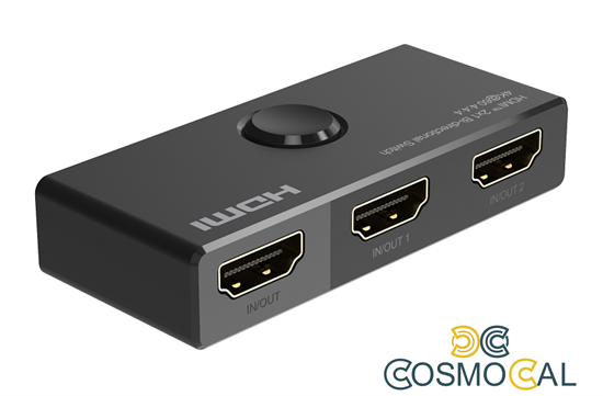 Switch HDMI 2x1, Splitter 1x2, 2 Bidirezionali, 4K@60hz