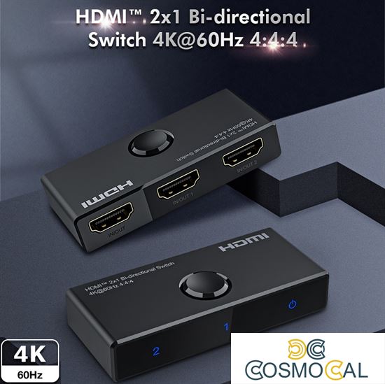 Switch HDMI 2x1, Splitter 1x2, 2 Bidirezionali, 4K@60hz