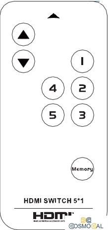 Switch 5x1 HDMI 2.0 18G 4k@60hz HDR, con telecomando IR