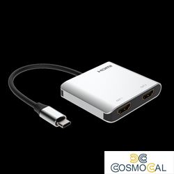 Adattatore da USB-C a 2xHDMI, 4K60Hz , HDR + USB3.0-3.1-3.2