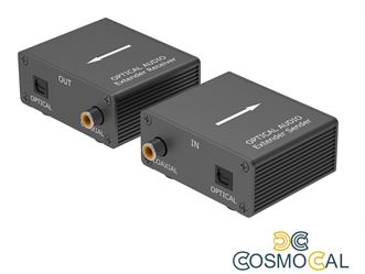 Kit TX-RX Extender Audio TOSLINK SPDIF, 100MT UTP,  POE