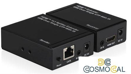Kit TX-RX Extender HDMI, 60MT UTP, 1080p@60Hz, POE, Loop-Out