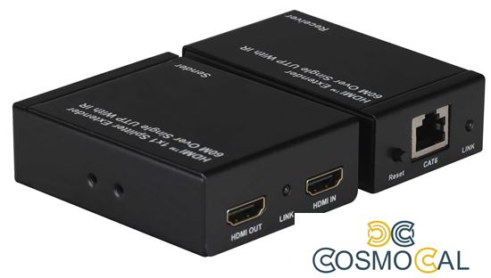 Kit TX-RX Extender HDMI, 60MT UTP, 1080p@60Hz, POE, Loop-Out