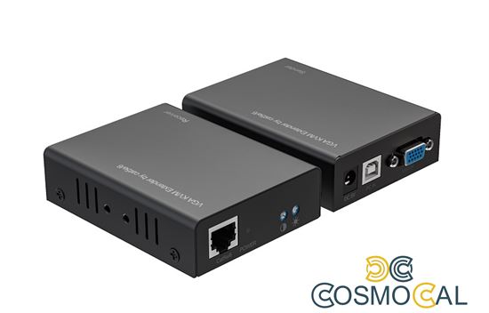 Kit TX-RX Extender VGA e USB,UTP a 300MT, 1080p@60Hz,Loopout
