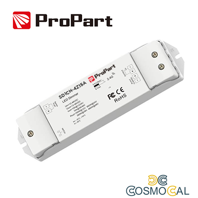 Ricevitore DIM + pulsante12/24V, 1CH*10A/15A 12-48VDC RF2.4G