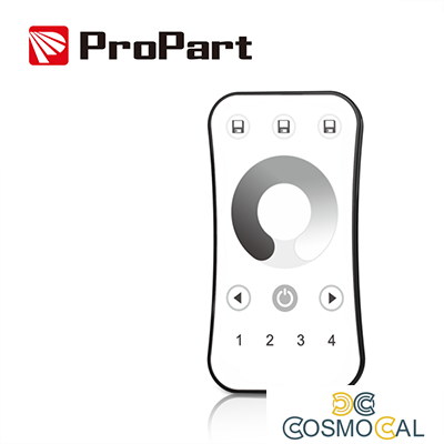 Telecomando RF 1 Canale - 4 Zone, Bianco, con Touch Wheel