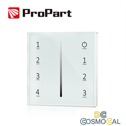 Telecomando da Parete RF 1 Canale - 4 Zone, Bianco, a Batteria