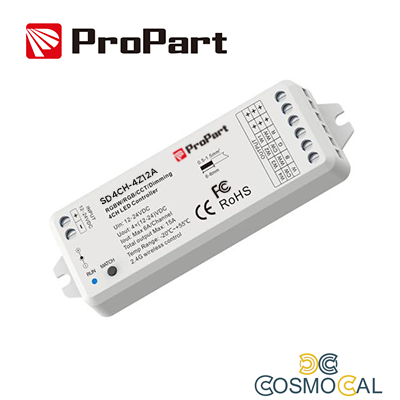 Ricevitore DIM RF LED - 4 Canali, 3A/12A, 12-24VDC