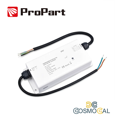 Ricevitore Controller RGB/RGBW IP67 - 4 Canali, 5A/Canale, 12-36