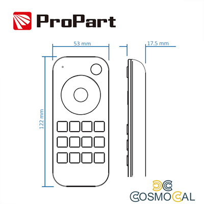Telecomando RF RGB/RGBW - 4 Zone, 2 Scene, con Touch Wheel