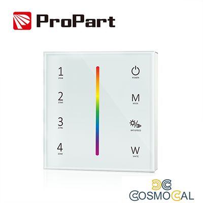 Telecomando da parete RGB/RGBW bianco 4 zone RF2.4G