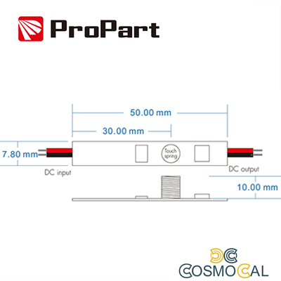 Dimmer interruttore touch 1 canale - MAX 24V/76W