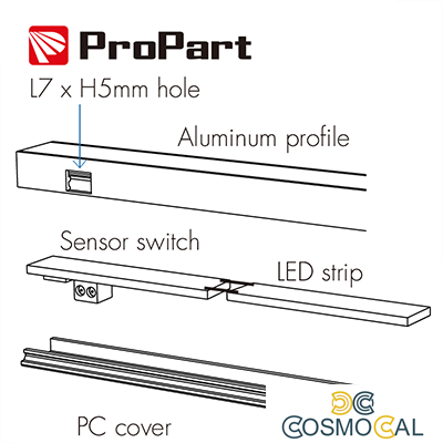 Sensore Switch per porte, armadi e cassetti - MAX 24V/96W