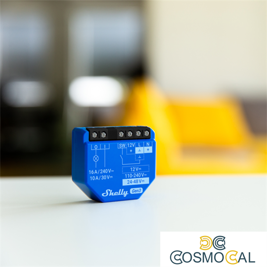 Shelly 1 Gen3 - Smart Relay contatto pulito 16A  AC/DC WiFi/BT/M