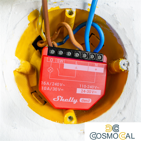 Shelly 1PM Gen3 - Smart Relay 16A  AC/DC WiFi/BT/Matter PM