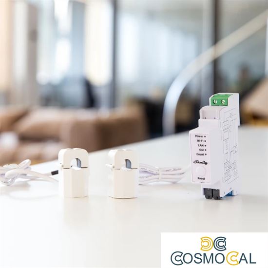 Shelly Pro EM 50A - Contatore energ. intel. DIN + 2 pinze50A