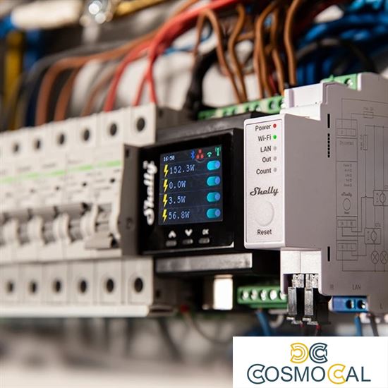 Shelly Pro EM 50A - Contatore energ. intel. DIN + 2 pinze50A