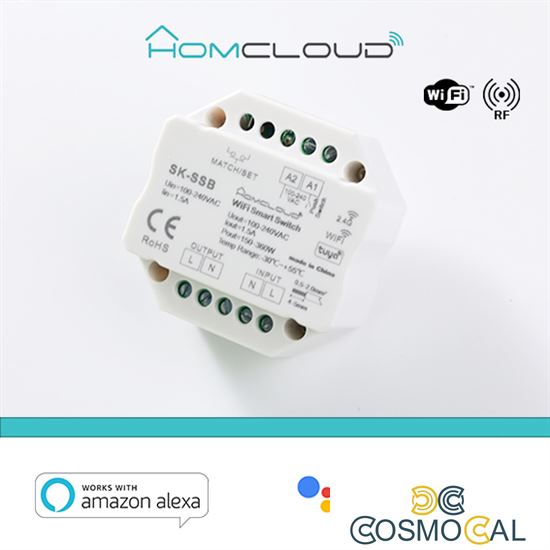 Modulo Smart Pulsante 220V AC 1CHx1.5A Wi-Fi+RF 2.4G