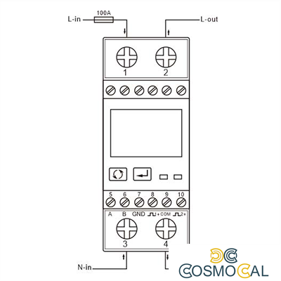 METER MONO-FASE - Contatore di Energia, AC Modbus 100A 230V