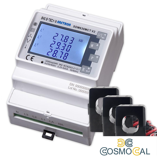 METER TRI-FASE +CT- Contatore di Energia AC Modbus 250A 230V