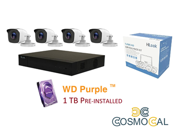Kit Analogico 4 Canali 2 Megapixel, con 1 hdd Preinstallato