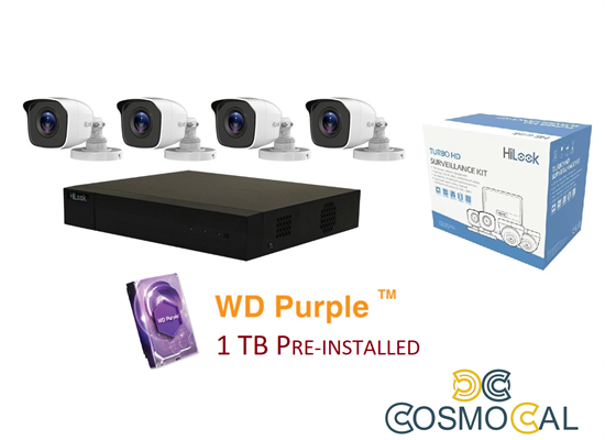 Kit Analogico 4 Canali 2 Megapixel, con 1 hdd Preinstallato
