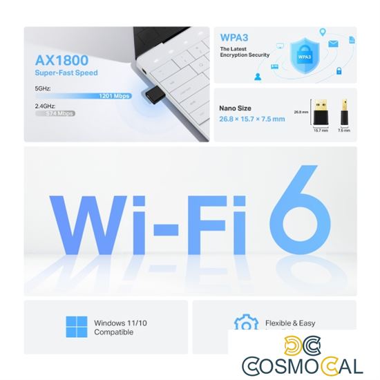 TP-Link Nano adattatore USB Wi-Fi 6 AX1800 - Archer TX1800U Nano