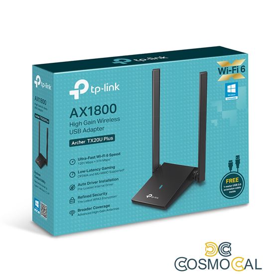 TP-Link Scheda di rete Wi-Fi 6 AX1800 High-Gain USB - Archer TX2