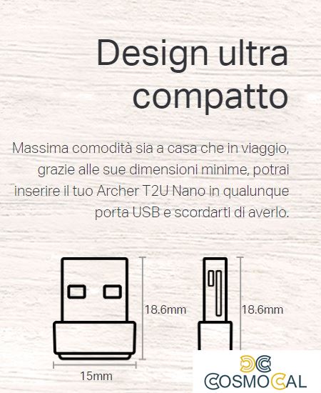 TP-Link Adattatore USB Wifi Dual-Band 600Mbps Nano Size - Archer