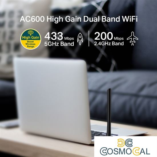 TP-Link Adattatore USB DualBand 600Mbps 5dBi - Archer T2U Plus