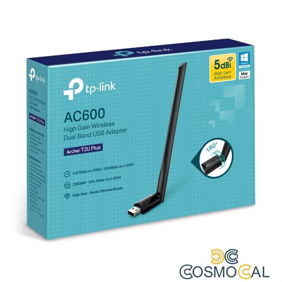 TP-Link Adattatore USB DualBand 600Mbps 5dBi - Archer T2U Plus