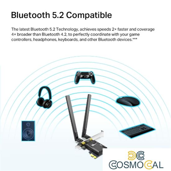 TP-Link Scheda di Rete Wi-Fi 6 AX1800 e Bluetooth 5.2 - Archer T