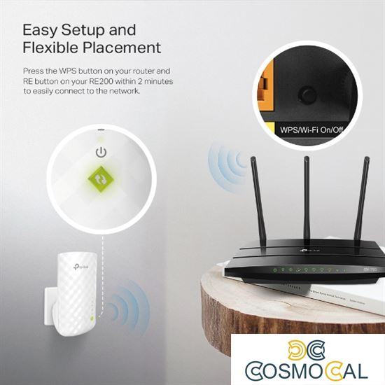 TP-Link Wifi extender Dual Band 750Mbps + Porta LAN - RE200
