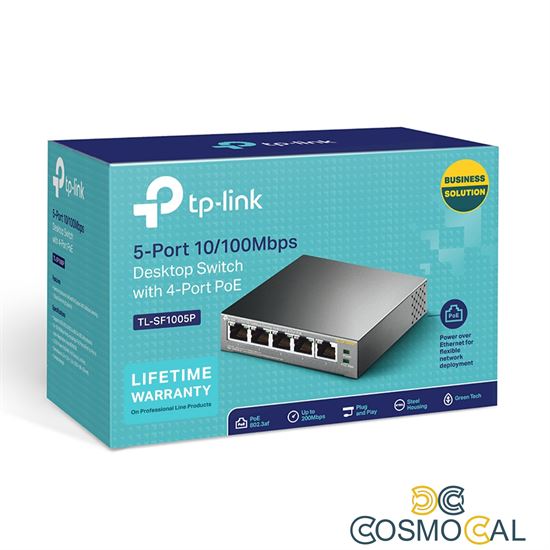 TP Link Switch desktop 5 porte 10/100Mbps 4 PoE - TL-SF1005P