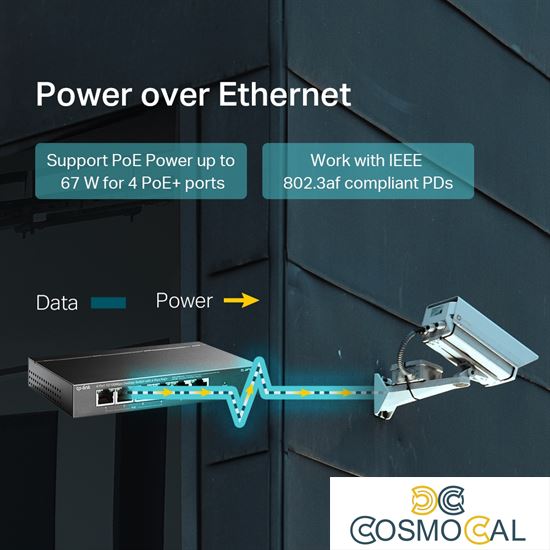 Switch desktop 6 port 10/100Mbps con 4 porte PoE+ TL-SF1006P