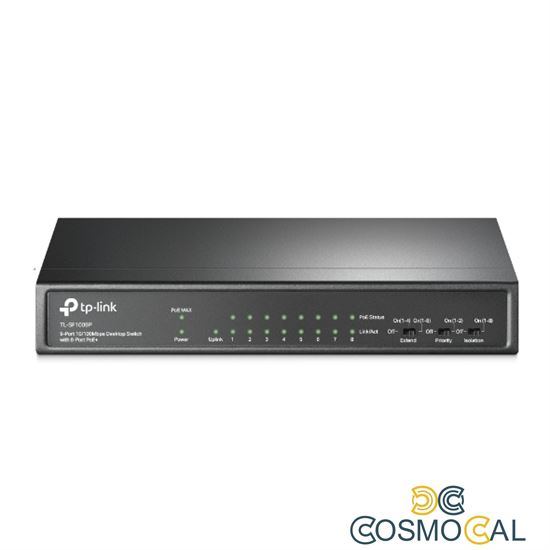 TP-Link Switch Desktop 9 Porte 10/100Mbps di cui 8 PoE+ - TL-SF1