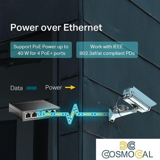 Switch desktop 5 porte Gigabit 4 porte PoE+ TL-SG1005LP