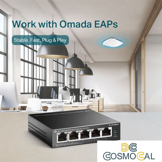 Switch desktop 5 porte Gigabit 4 porte PoE+ TL-SG1005LP