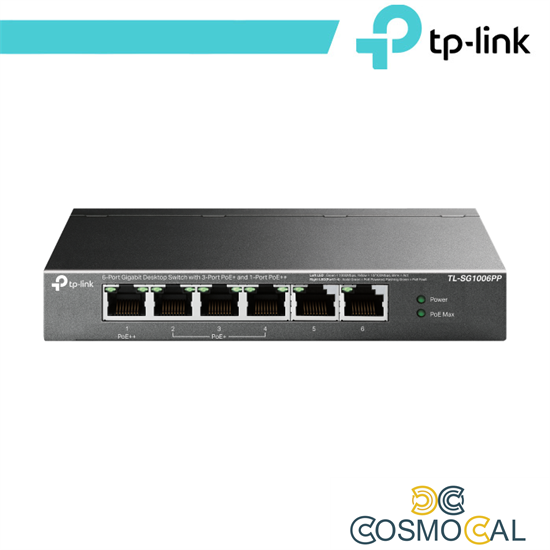 Switch Desktop 6 Porte Gigabit di cui 3 PoE+ e 1 PoE++