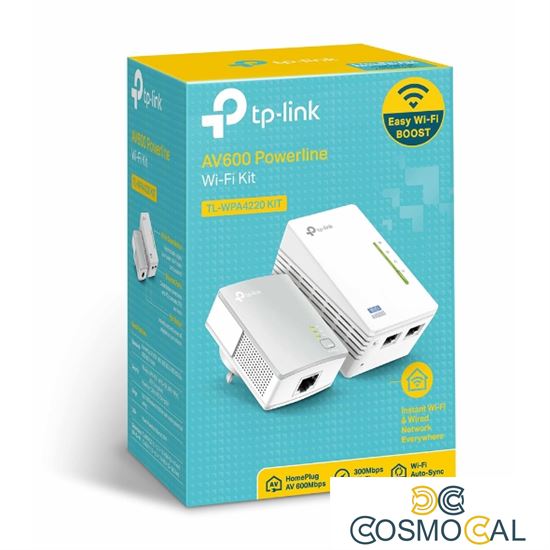 TP-Link Kit 2 powerline WiFi 2.4 GHz AV600 2+1 porte LAN - TL-WP