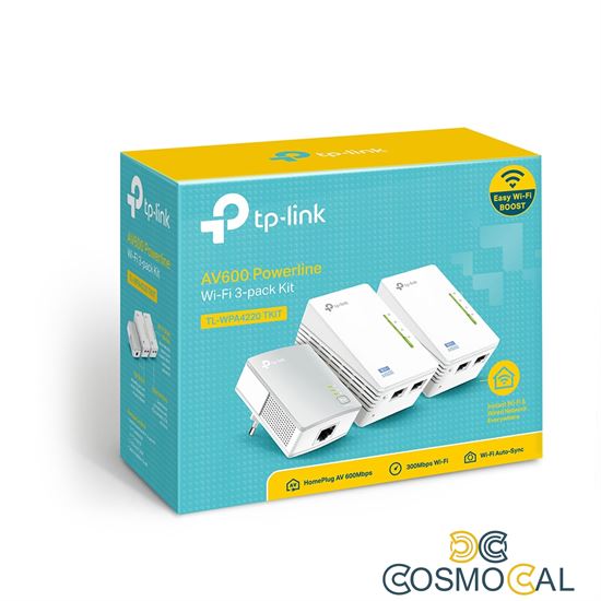 TP-Link Kit 3 powerline AV600 WiFi 300Mbps 2 Porte LAN - TL-WPA4