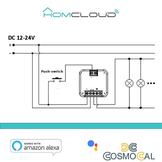 Modulo Pulsante Relè Wi-Fi 12/24V 1CH