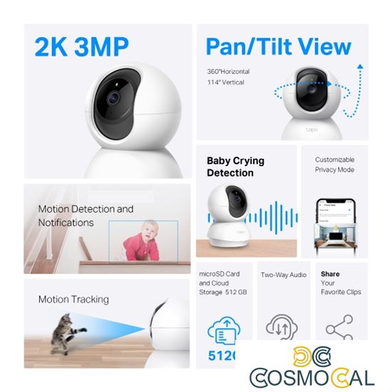 Telecamera di sorvegl. TC71 2K Wi-Fi Pan/Tilt Tapo TP-Link