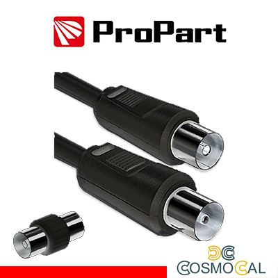 Cavo antenna TV IEC 2M SP-PR + ADATTAT. SP-SP NERO