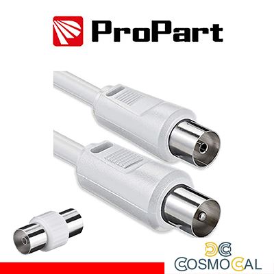 Cavo antenna TV IEC 2M SP-PR + ADATTAT. SP-SP BIANCO