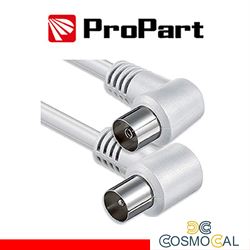 Cavo antenna TV IEC 5M SP-PR 90° BIANCO