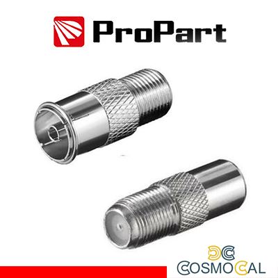 Adattatore antenna TV 75 Î© Presa F - Presa TV 9.5mm metallic