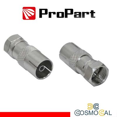 Adattatore antenna TV 75 Î© Spina F - Presa TV 9.5mm metallic