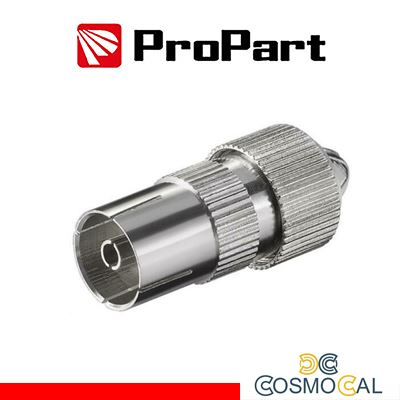 Presa antenna TV 75 Î© 9.5mm metallica new